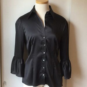 Statement Sleeve Blouse with Pleats on Back